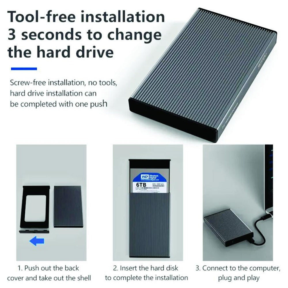 Case Disco Duro Externo Sata 2.5 Usb 3.0 NETCOM HDD SDD S1202