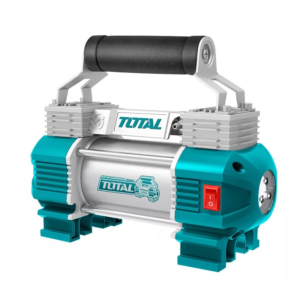 Compresor de Aire para Auto TOTAL 12V-13.5V | 120 PSI Doble Cilindro S1591