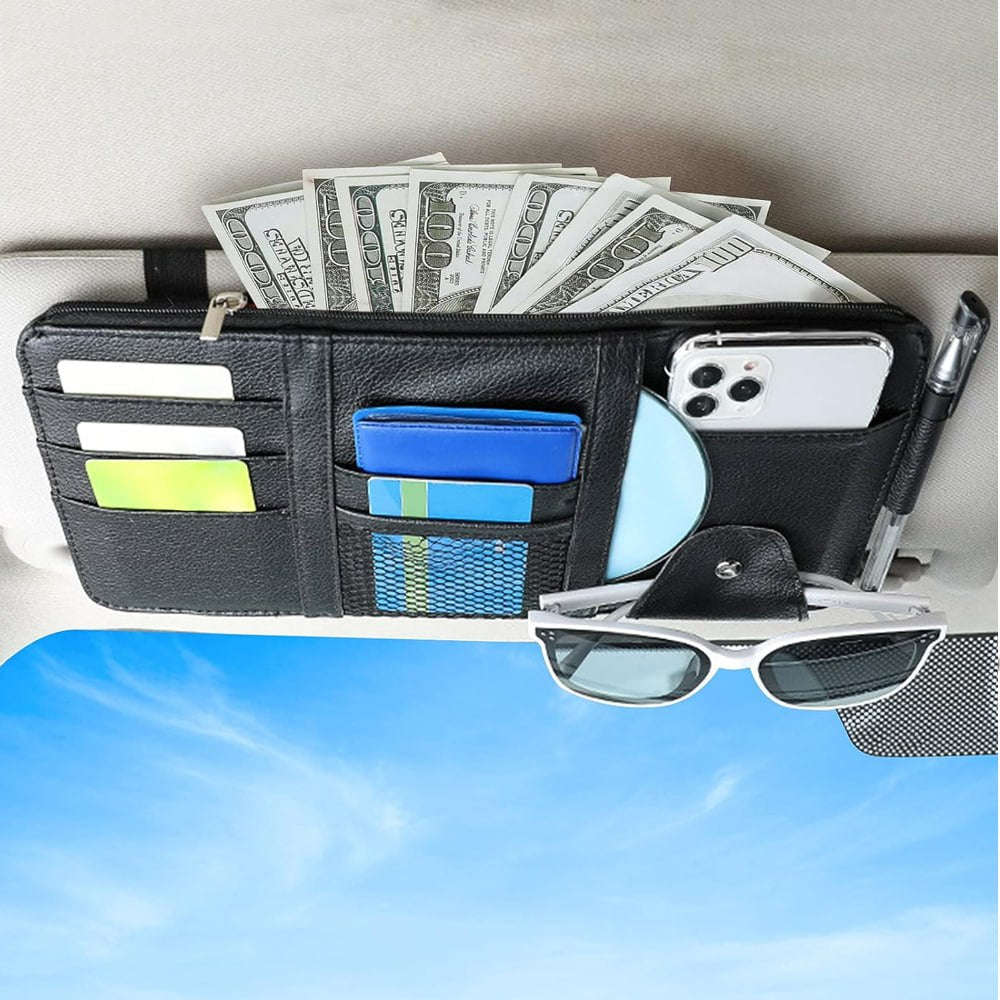 Organizador de Visera para Automóvil | Porta Gafas y Multi-Bolsillos S1529