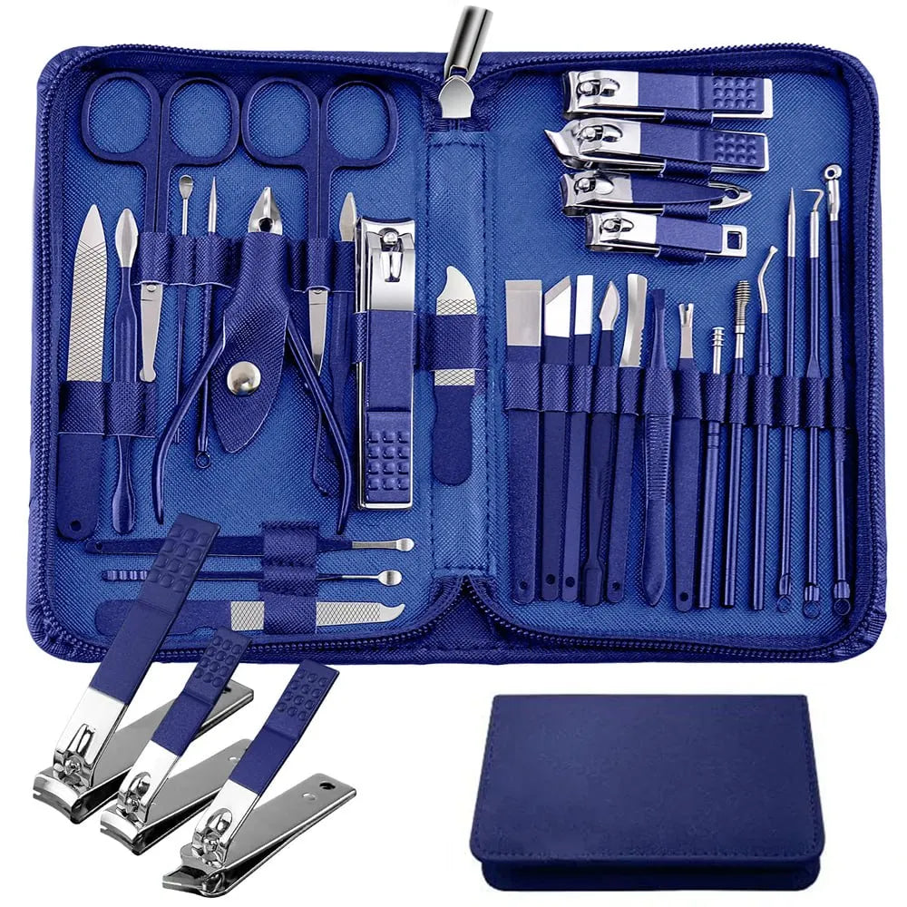 Kit Profesional de Manicura y Pedicura 30 en 1 (Acero Inoxidable) + Estuche S1476