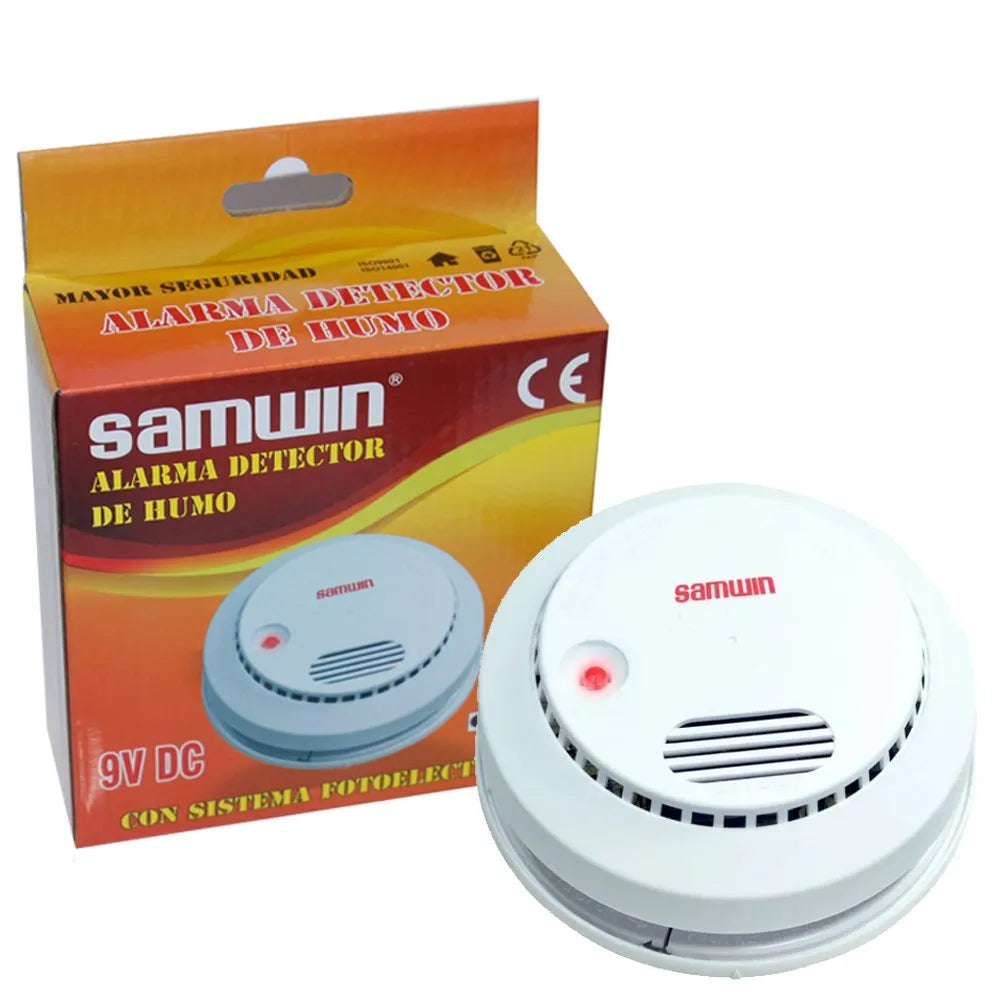 Alarma Detector de Humo Fotoeléctrico Samwin | Sistema Dual 9V / 220V S1662