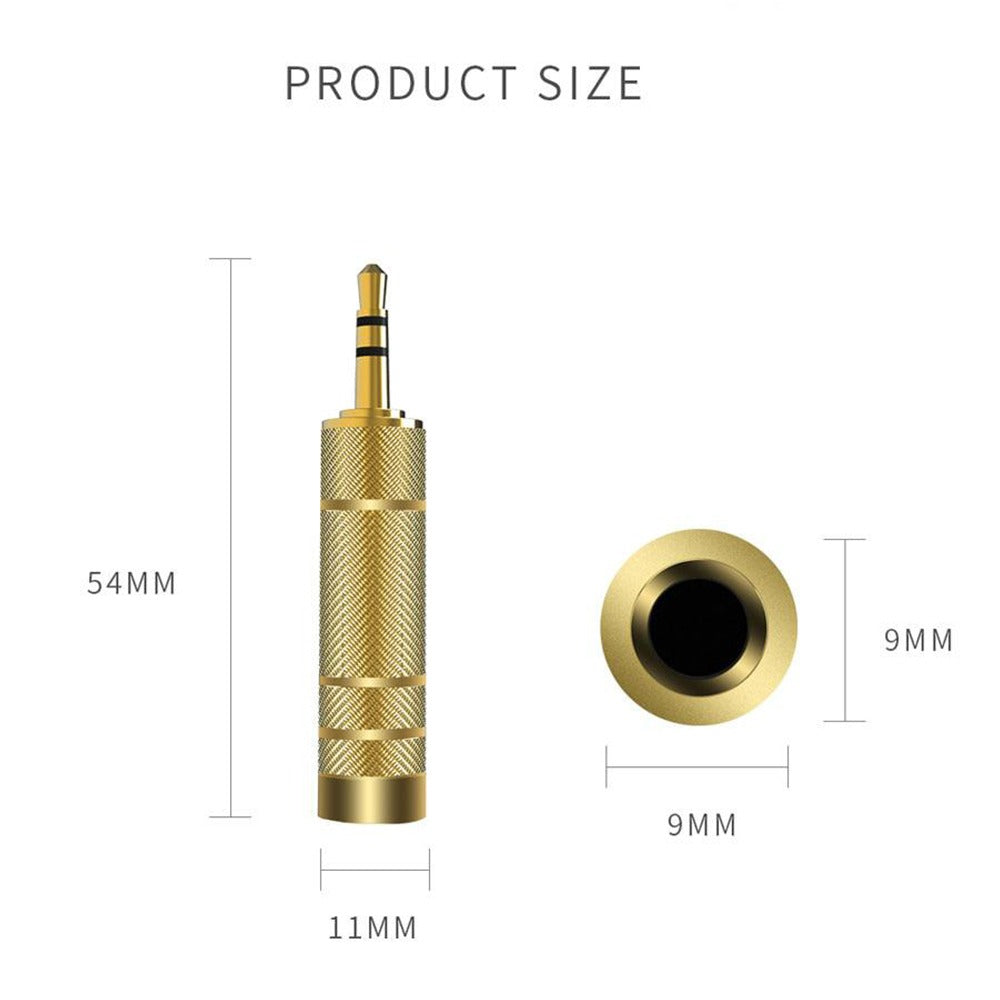 Adaptador de audio Jack 3.5mm macho a estereo plug 6.5mm hembra S0843