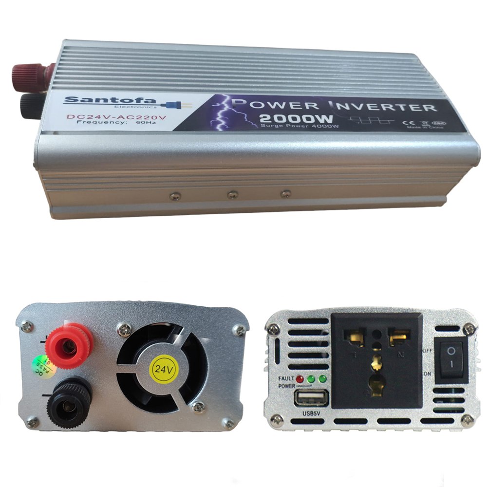 Inversor de Corriente Para Auto de 24v a 220v Usb 2000w SANTOFA S1381