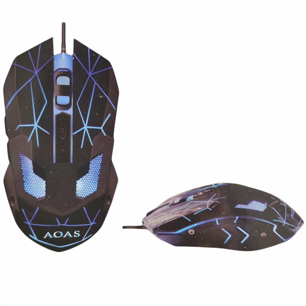 Mouse Gamer Aoas K20 Rgb Iluminación Led 3200 Dpi Cable 1.8 S0748