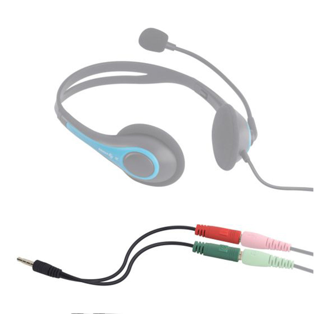 Cable De 2 Jack 3.5mm Estéreo A Plug 3.5mm Trrs - Negro S0236