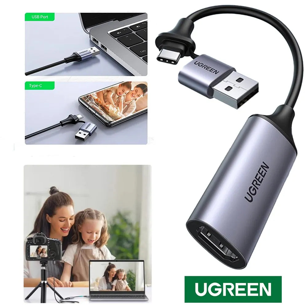 Capturadora de Video Usb 3.0 Hdmi Capture 4k UGREEN 2 en 1 Tipo C USB S1646