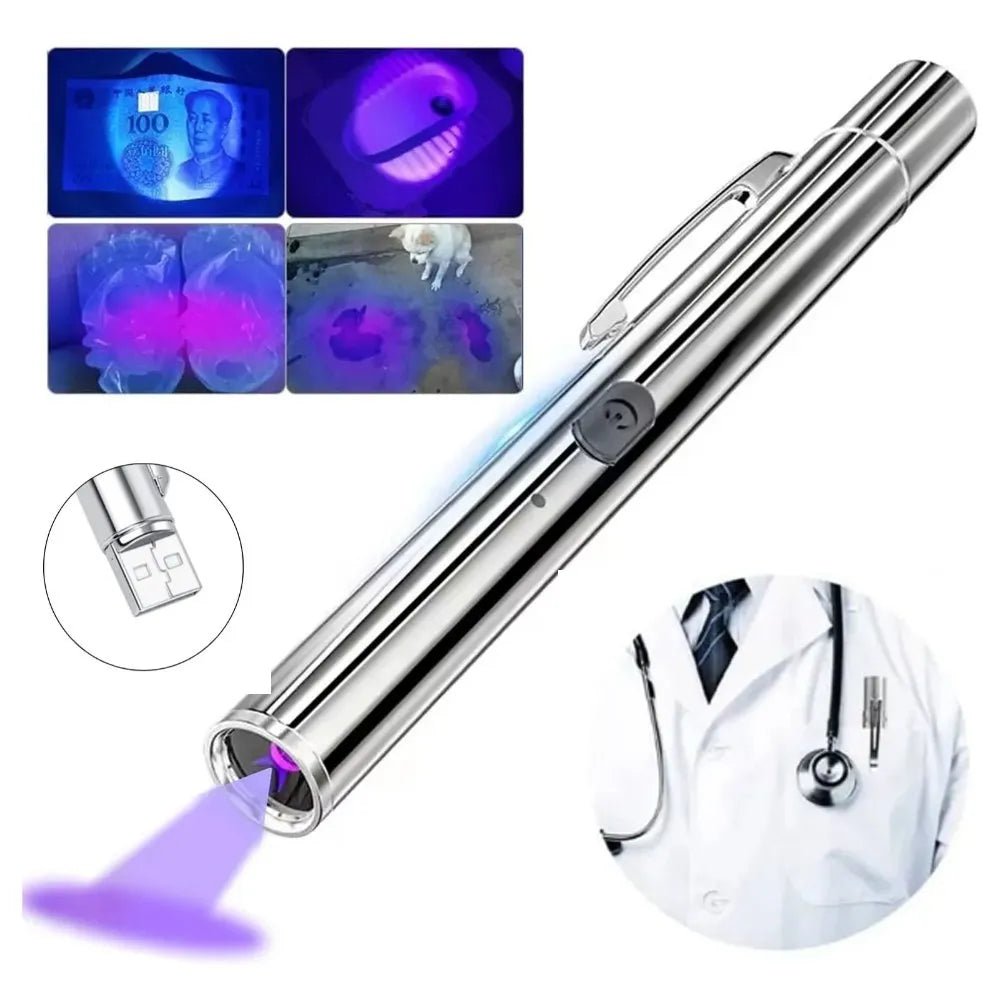Linterna UV Profesional ZK-2021: Detector de Manchas y Billetes (Recargable) S1974