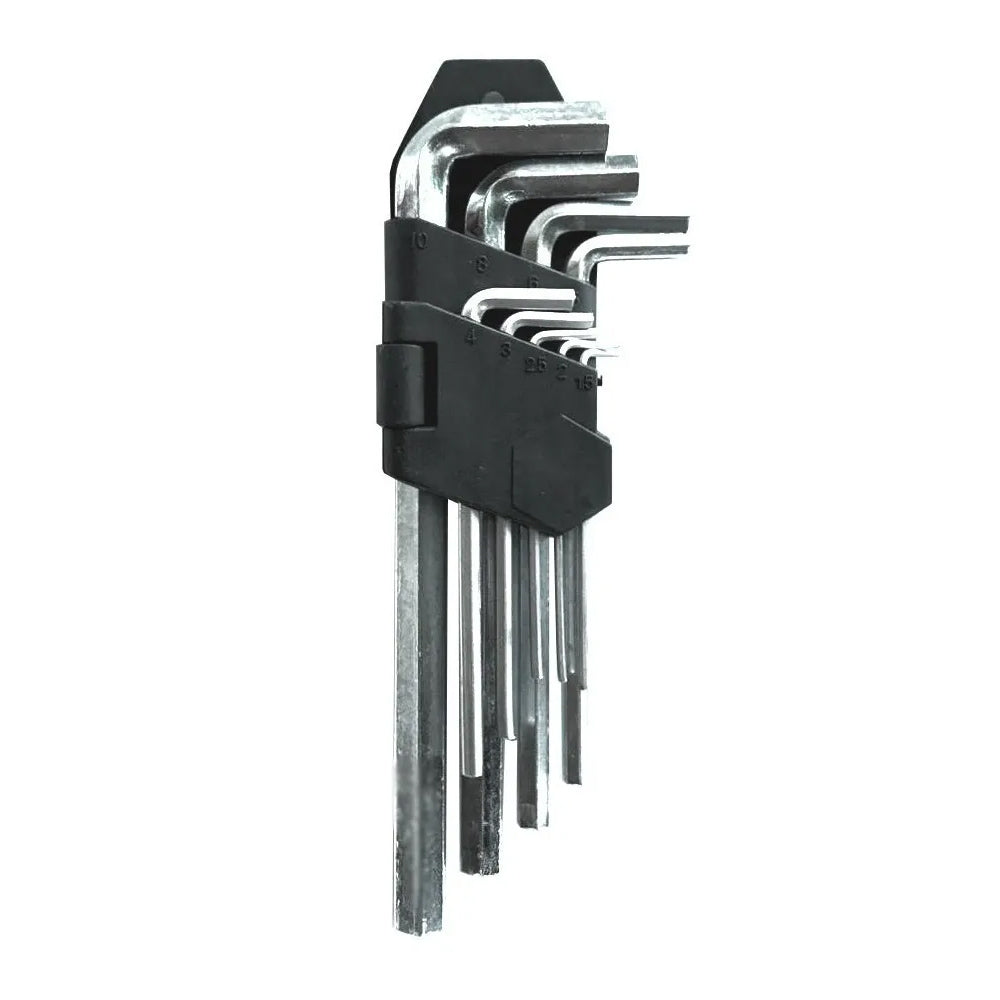 kit 9 llaves Allen hexagonal piezas milimétricas brazo largo llave L S0902