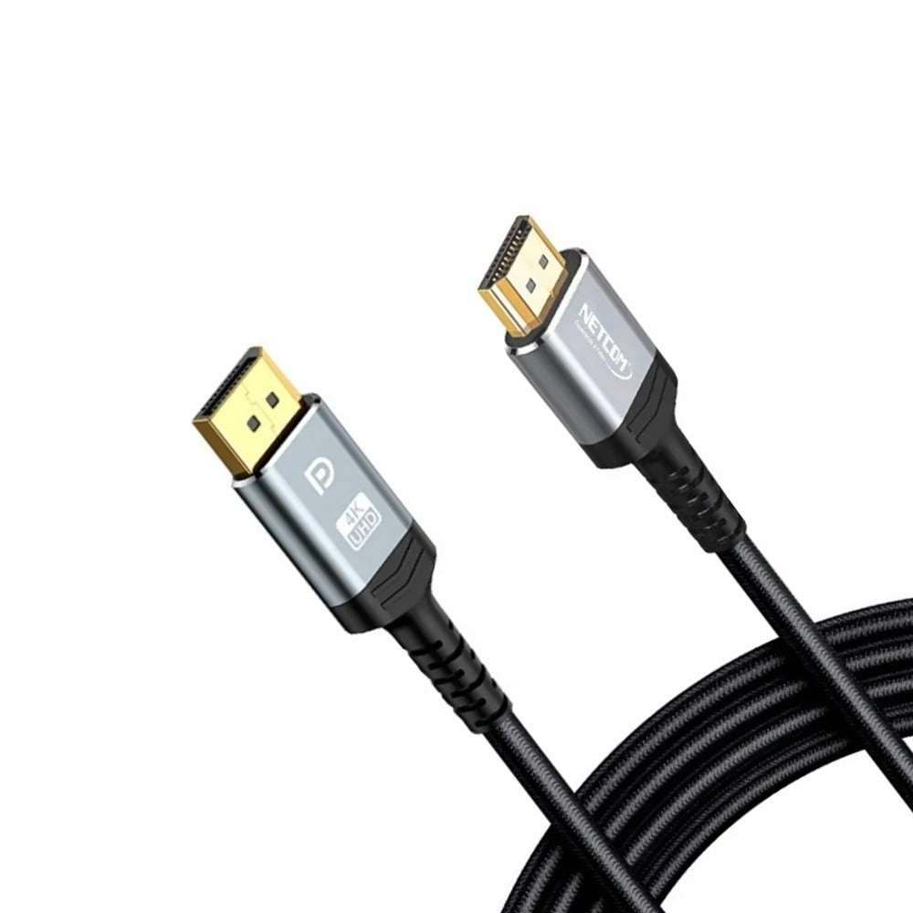 Cable Displayport a HDMI Netcom Macho 1.8 Metros 4k DP a HDMI 60hz S1128