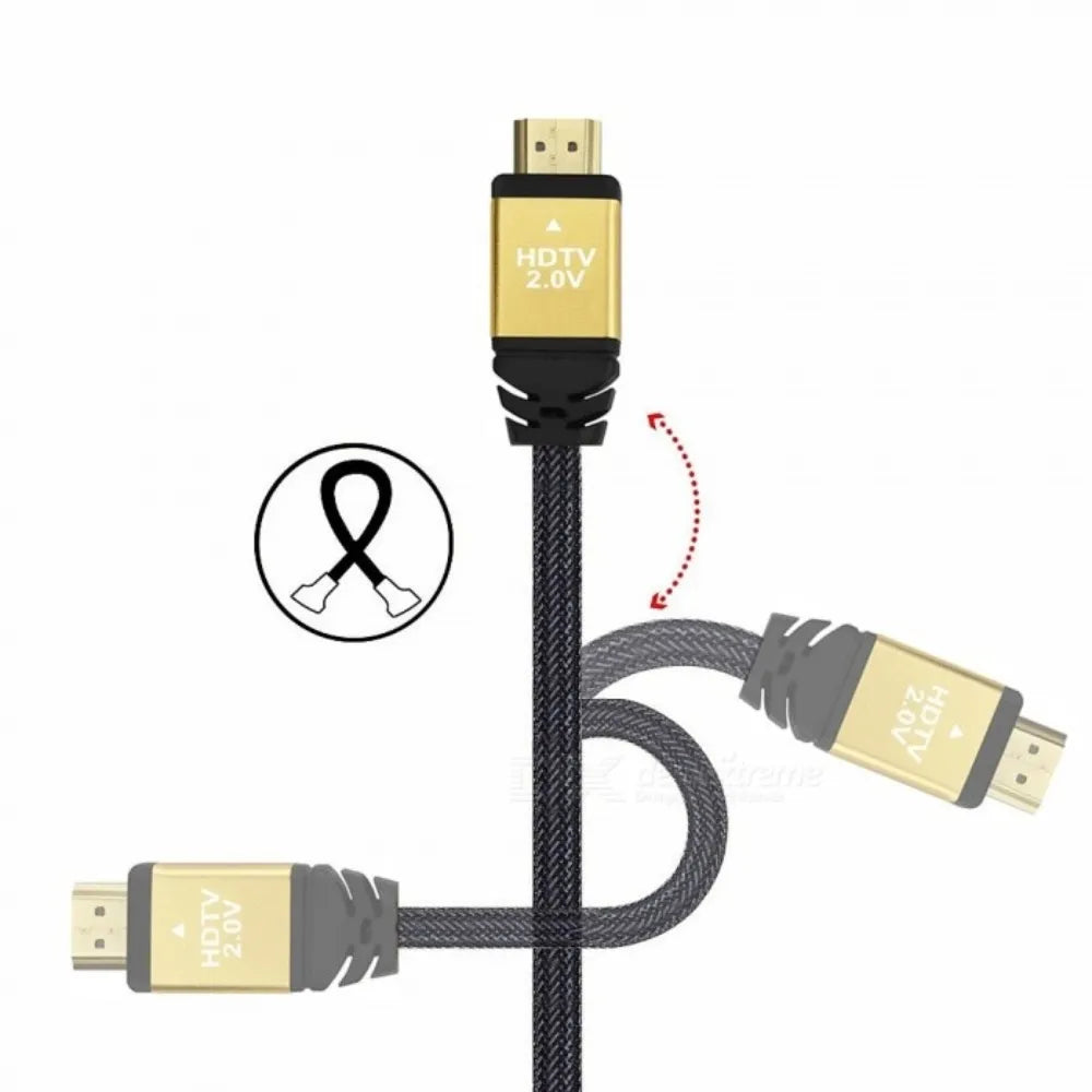 Cable HDMI 3 Metros Ultra HD 3D 4K V2.0 2160P a Enmallado Gris S0049