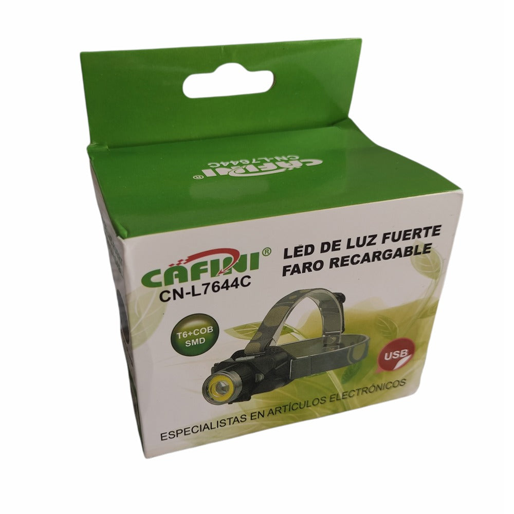 Linterna frontal recargable Cafini Luz led fuerte CN-L7644C S0814