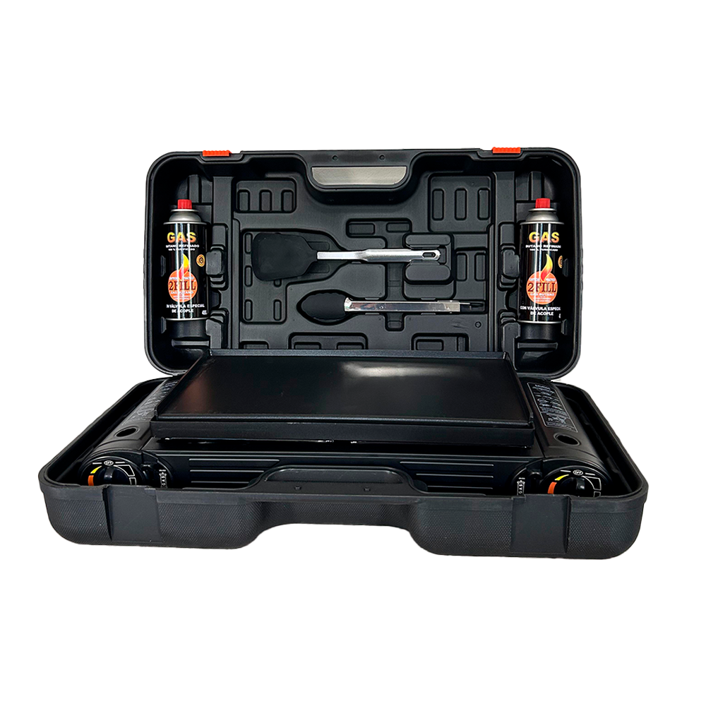 Parrilla a Gas Portátil Plegable con Maletín + 2 Gas Butano 2FILL s2016