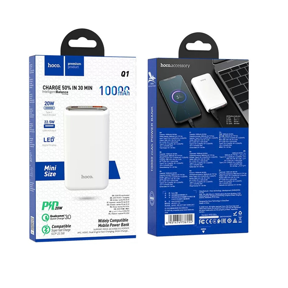 Power Bank Hoco Q1 10.000mAh PD3.0 QC 3.0 USB 22.5w tipo C 20W S1094