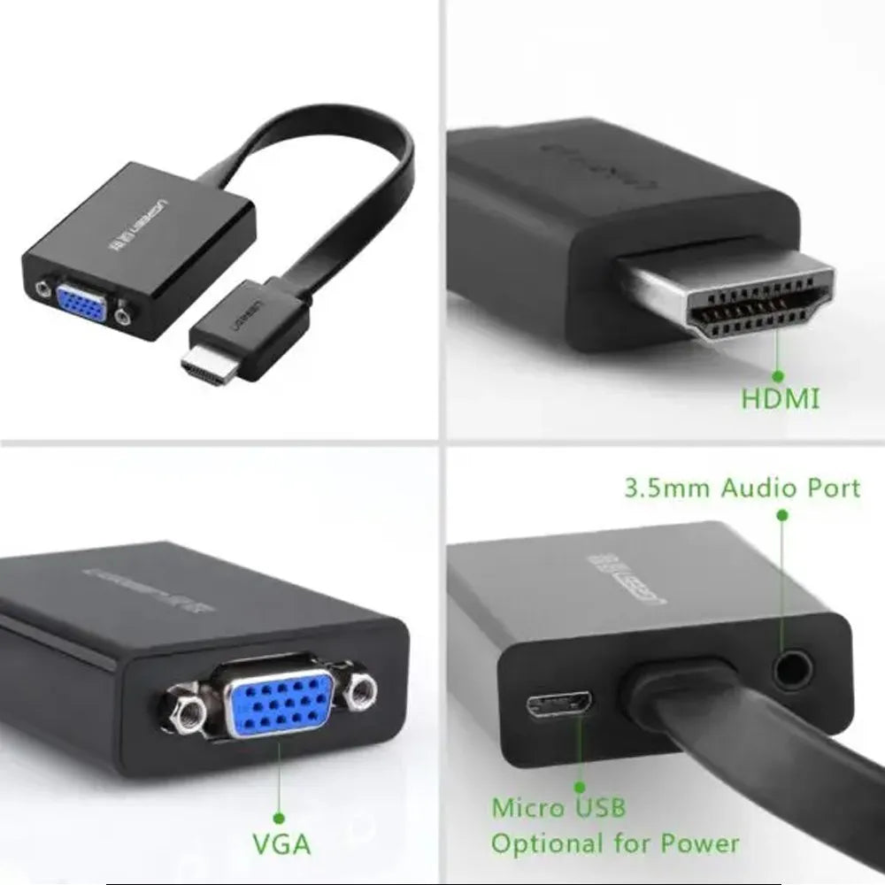 Adaptador Convertidor de HDMI a VGA UGREEN audio jack 3.5mm 60hz 40248 S1645
