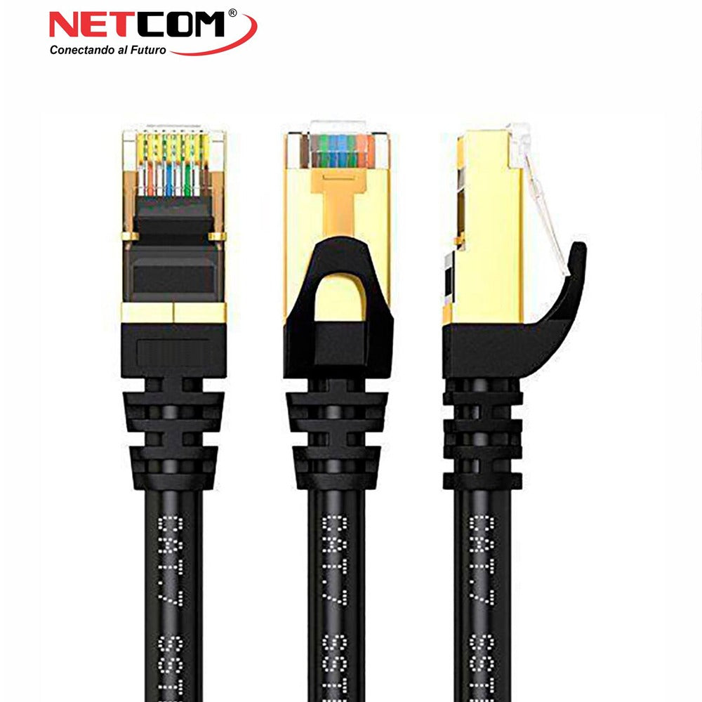 Cable de Red Cat 7 Netcom Rj45 10 Gbps 3 Metros Patch Cord Cat 7 S1078