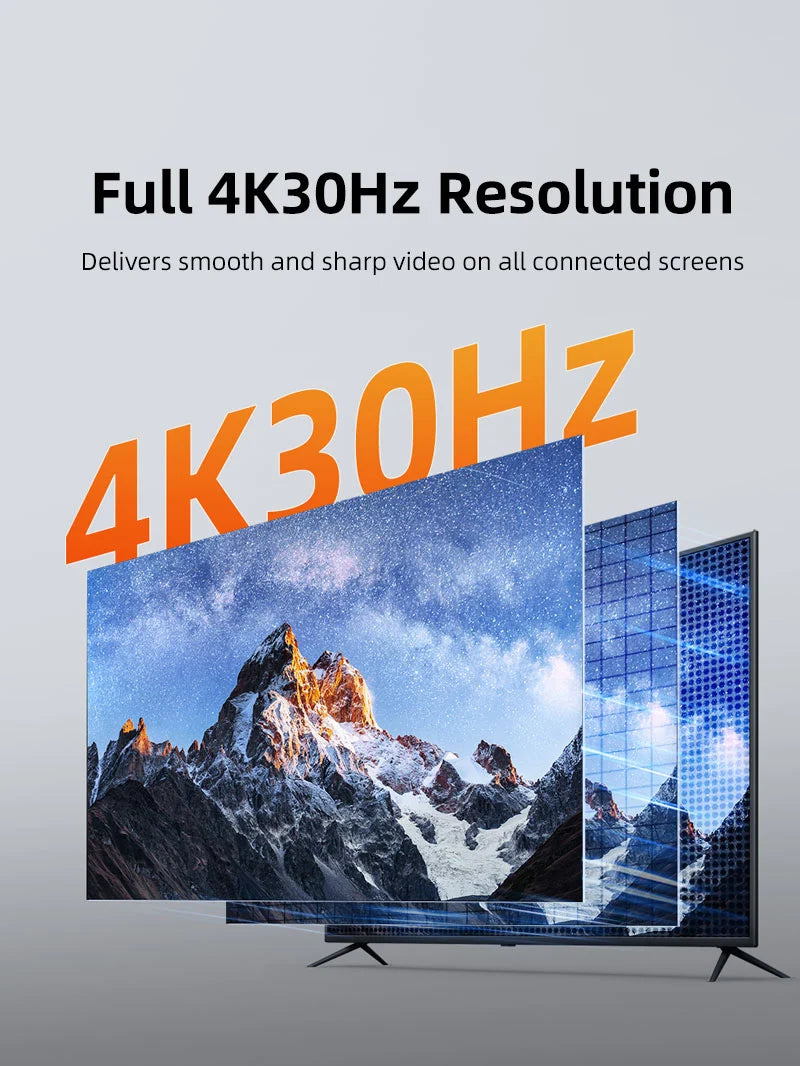 Splitter HDMI 1 en 8 CABLETIME 4K 30Hz Multiplicador 8 Pantallas HDR Chasis Metálico DC 5V s2285