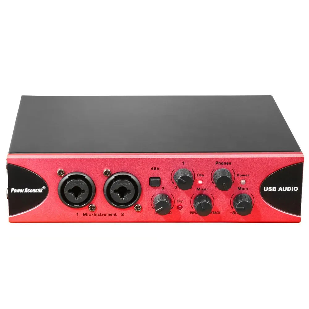 Interfaz de Audio Portatil USB DJ Karaoke 48V 2 Entradas Midi Guitarra S1834