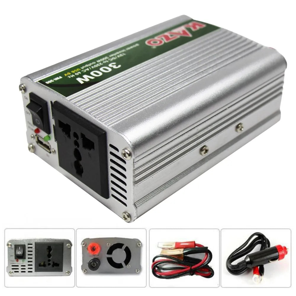 Inversor de Corriente 12V a 220V | 300W | USB KAZO S1917