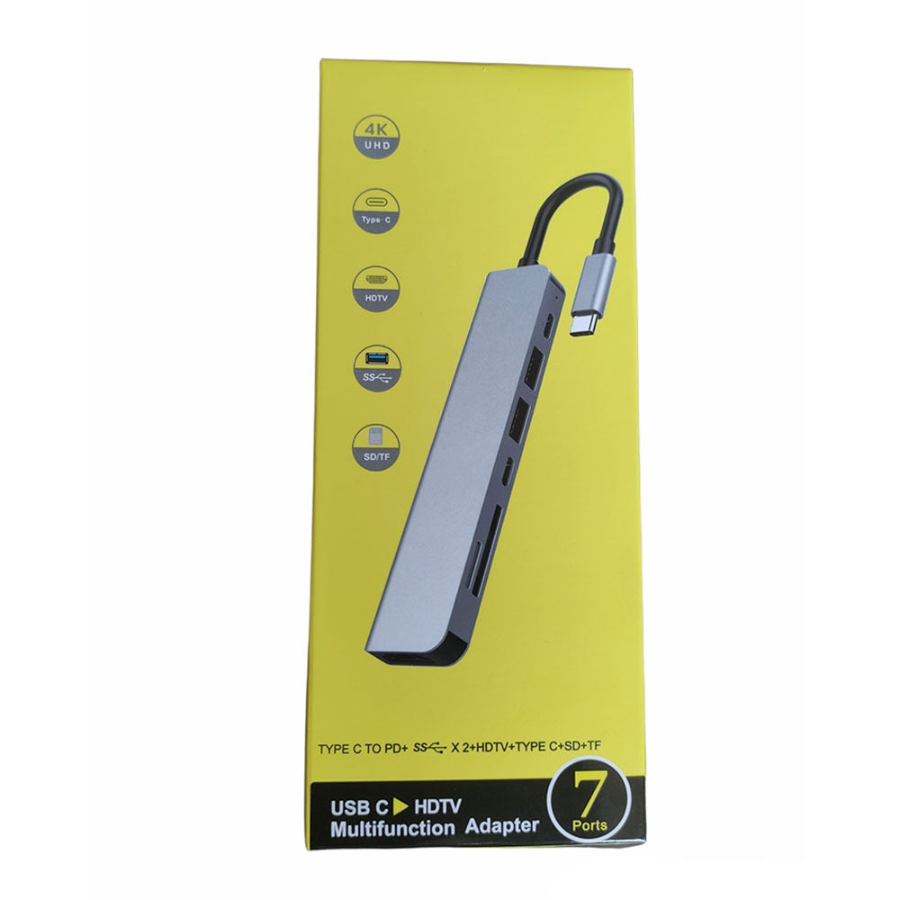 Adaptador Tipo C a Hmdi 4k 7 en 1 Usb 3.0 lector tarjetas Multipuerto S0828