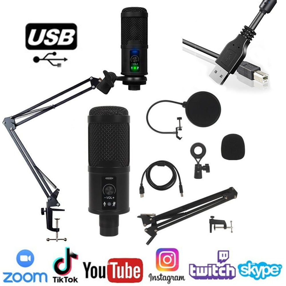kit Microfono Condensador profesional BM65 USB estudio de grabación PC S0817