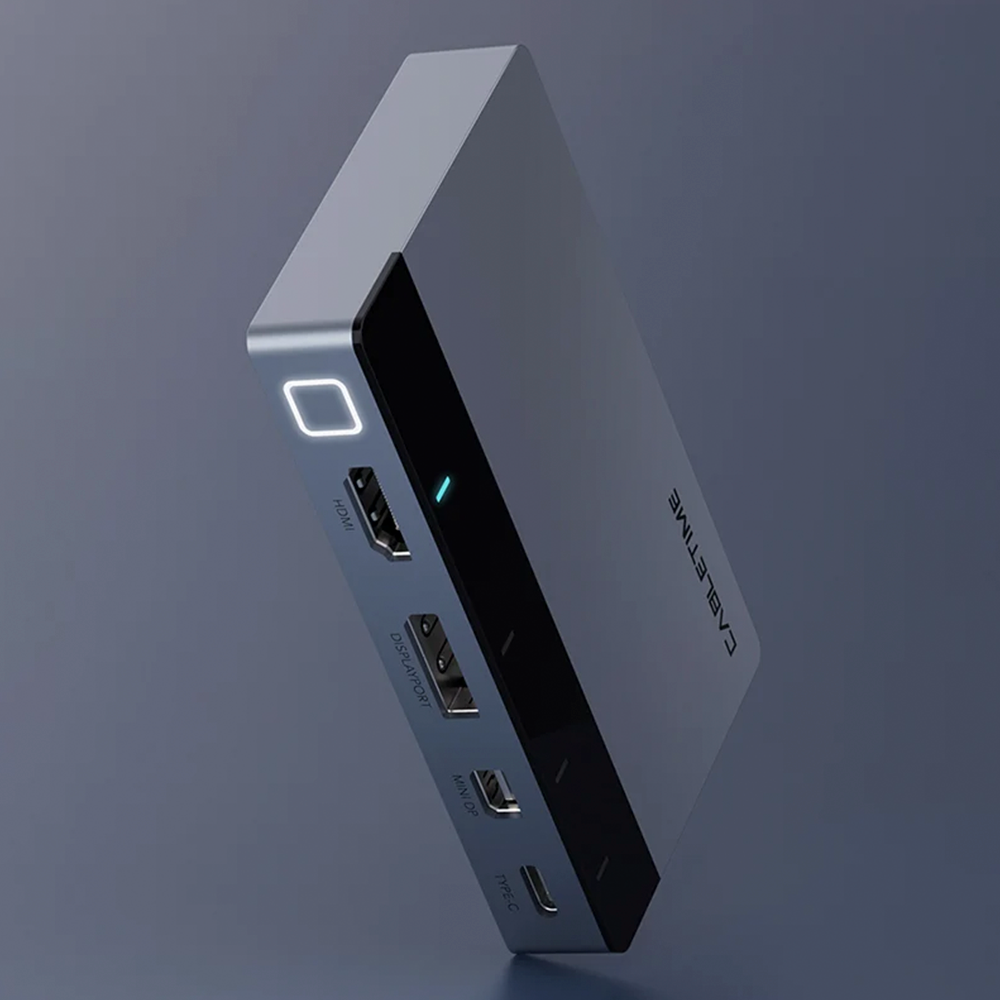 Switch Conmutador HDMI 4 en 1 4K 60Hz CABLETIME USB-C / HDMI / DisplayPort / Mini DP a HDMI con Conmutación Automática Botón Manual y Soporte HDR10 CB00G S2351