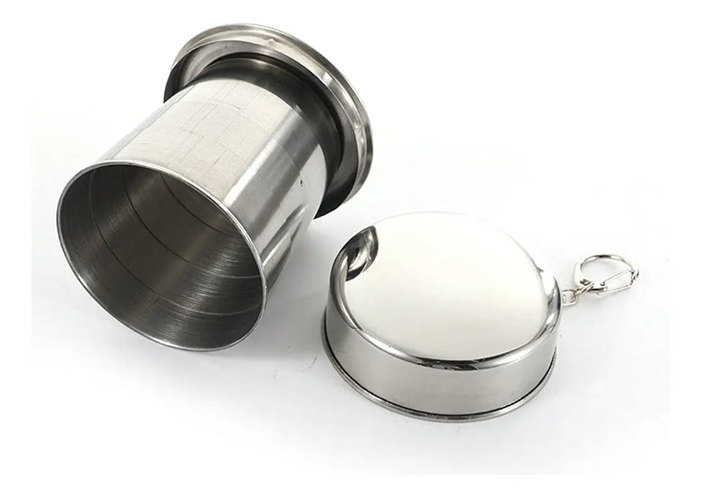 Taza Plegable de Acero Inoxidable Portátil para Camping y Exteriores (8.5 oz) S2160