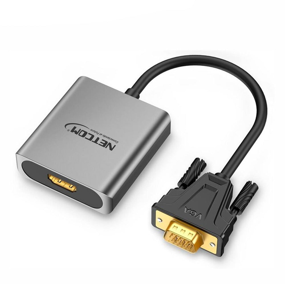 Convertidor VGA macho a HDMI hembra Netcom full HD audio y video 1080P S1139