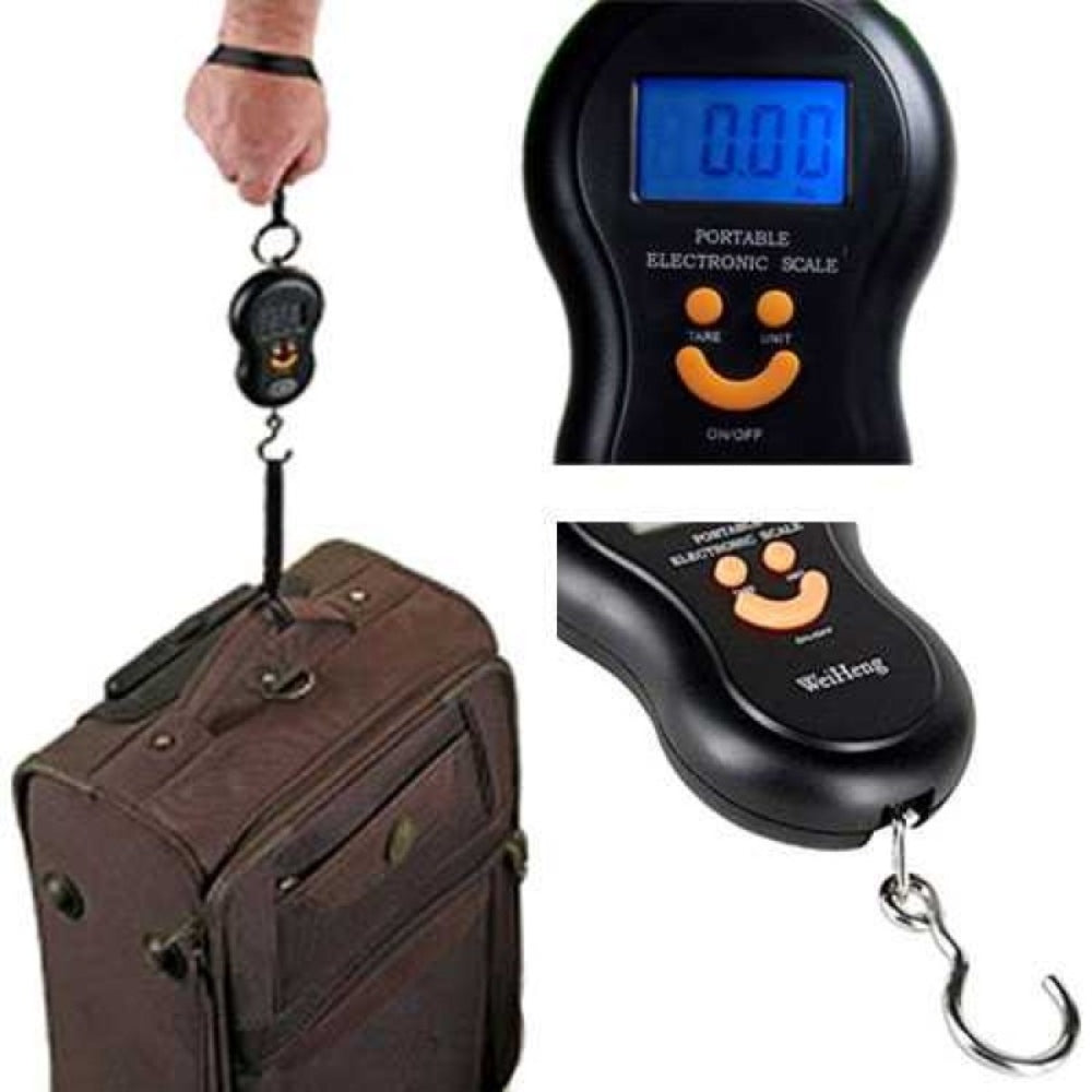 Balanza de Mano Digital LCD 50 kg | Báscula Profesional Multiuso Negro S0163