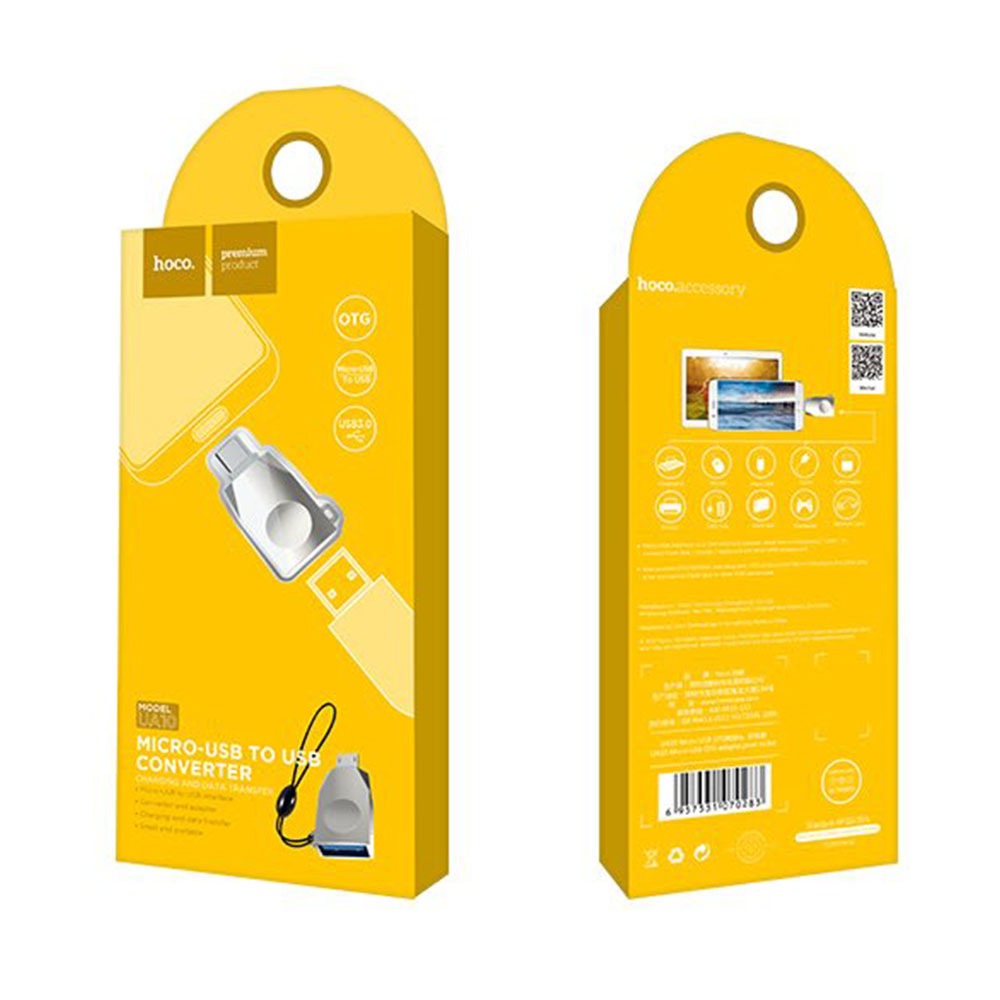 ADAPTADOR OTG MICRO USB MACHO A USB 3.0 HEMBRA HOCO V8 UA10 S0830