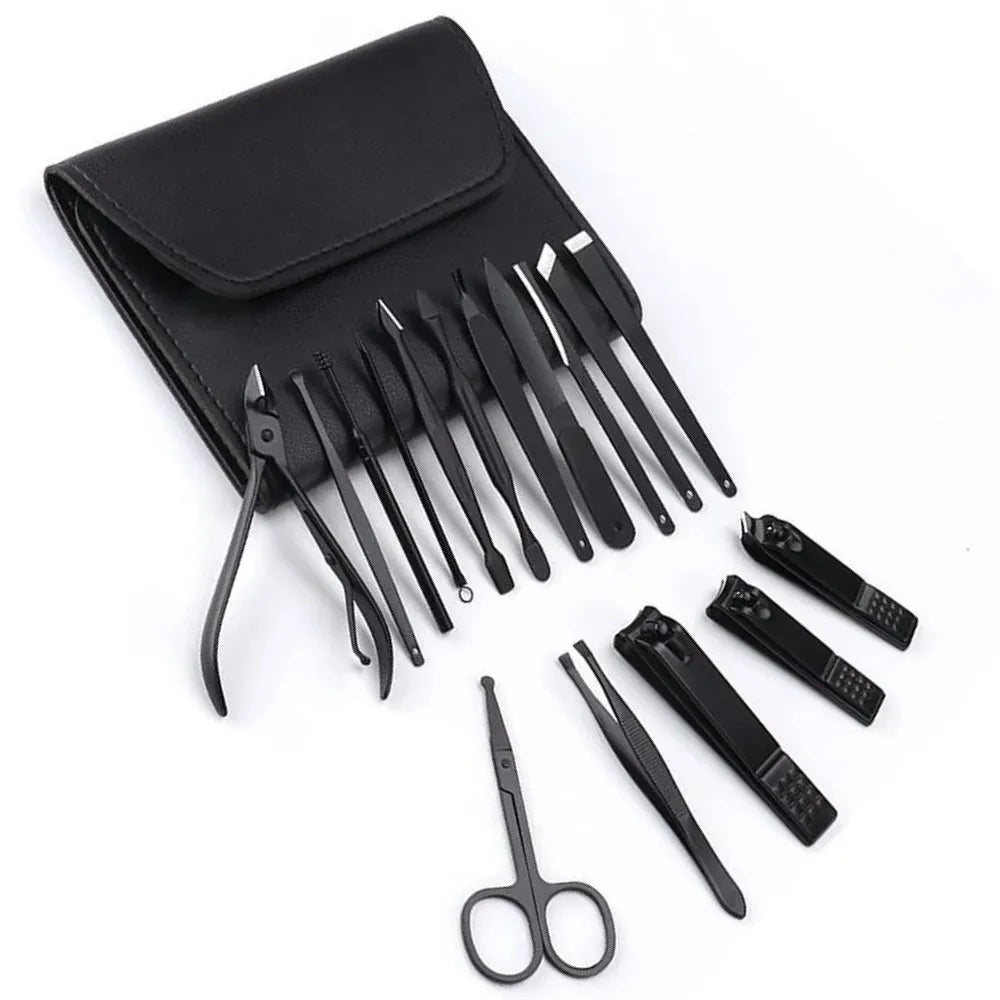 Set Manicura Pedicura Acero Inoxidable Cortauñas 16 Piezas N S1475