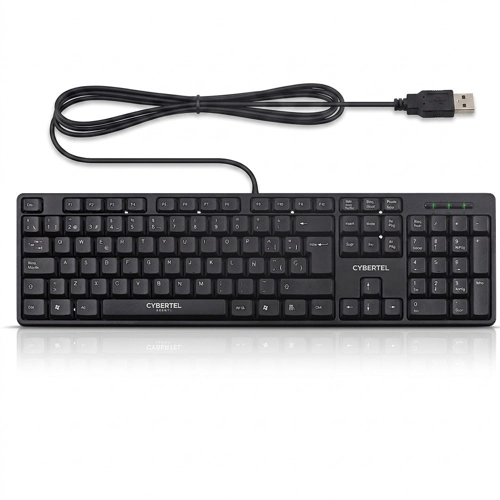 Teclado Multimedia USB Cybertel Ebony+ Negro Waterproof UV Teclas Semi Curvas CYB K105+ s2241