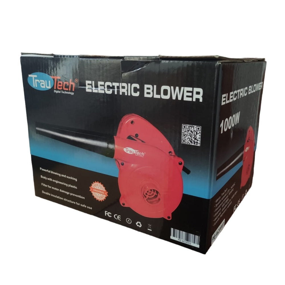 Soplador Aspirador de Aire 1000w TRAUTECH Pc Laptop Limpieza carro S1192
