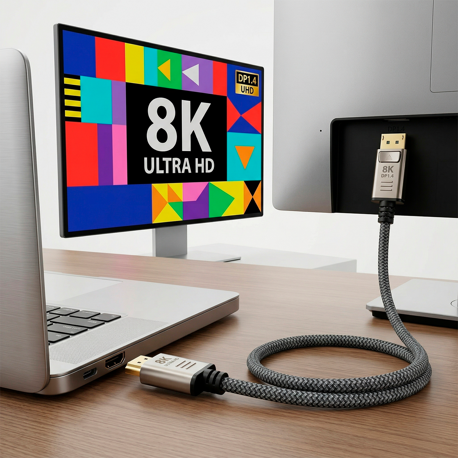 Cable Convertidor DisplayPort a HDMI 8K Ultra HD Trenzado 2 Metros s2086