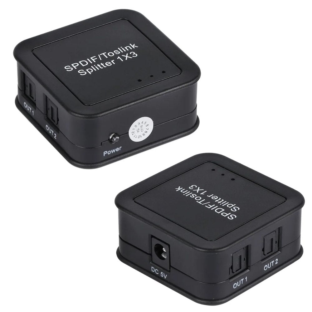 Divisor de Audio Óptico Digital 1x3 Spdif Toslink splitter optico 1x3 S1496