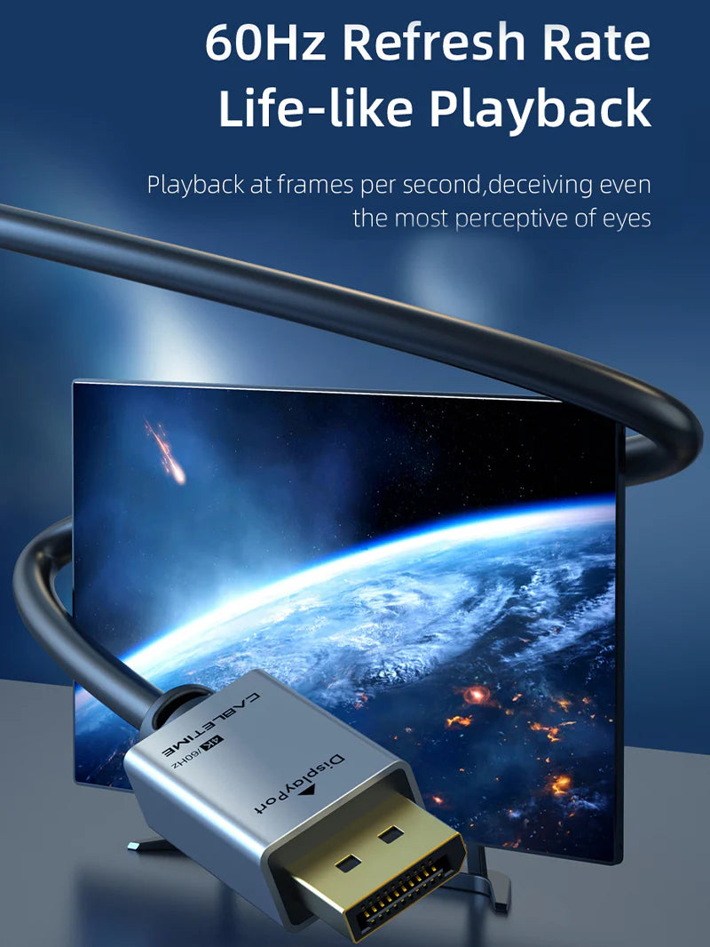 Cable DisplayPort a DisplayPort 1.2 Premium 4K a 60Hz CABLETIME de 3 Metros S2172
