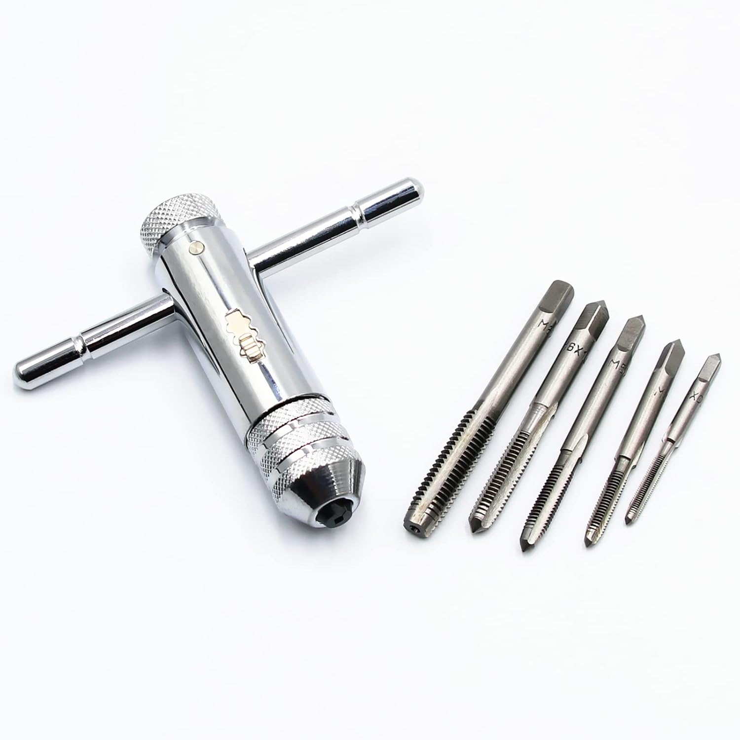 Juego de Maneral de Trinquete Tipo T con 5 Machuelos de Roscar (M3-M8) S2119