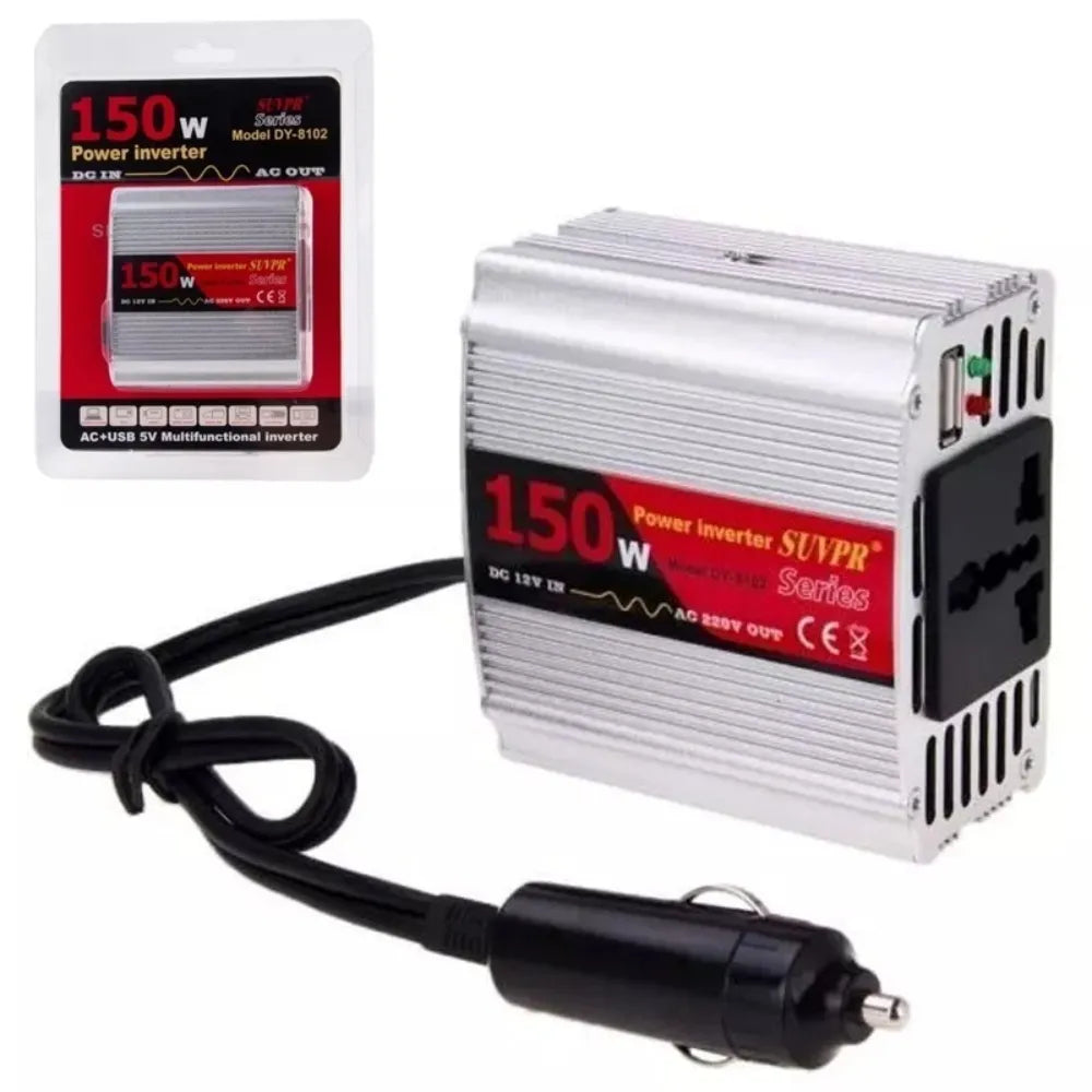 Inversor de Corriente 12V a 220V | 150W - 200W Pico | USB | S0145 (DY-8102)