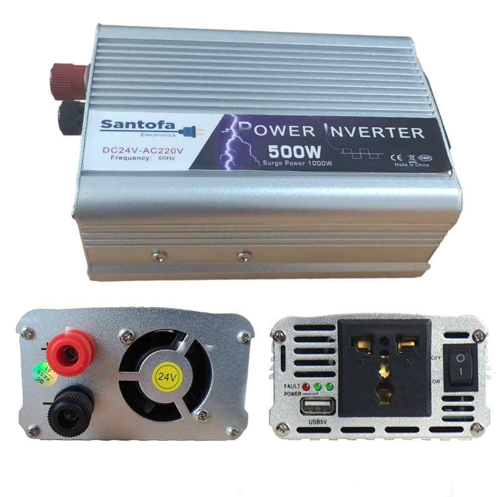 Inversor de Corriente 24V a 220V | 500W - 1000W Pico | USB SANTOFA S1382