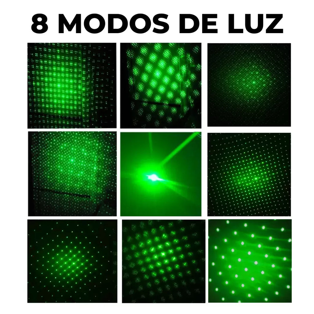 Puntero Láser Verde de Alta Potencia Recargable con Efecto Caleidoscopio s2073