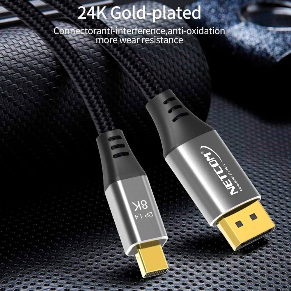 Cable Mini Displayport a Displayport 1.8 Metros NETCOM 1.4 8K 144Hz S1144