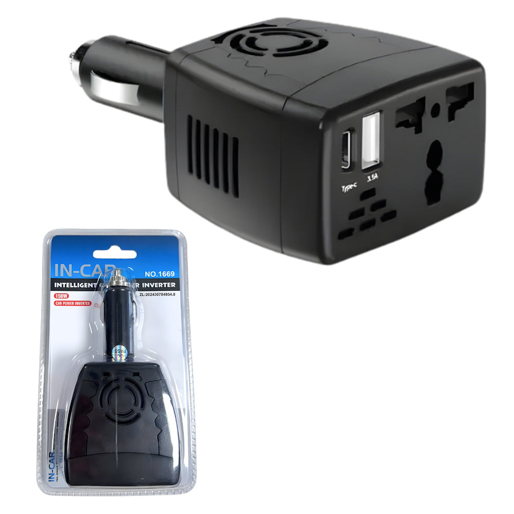 Inversor de Corriente para Auto de 150W Onda Sinusoidal Modificada 12V a 220V S2129