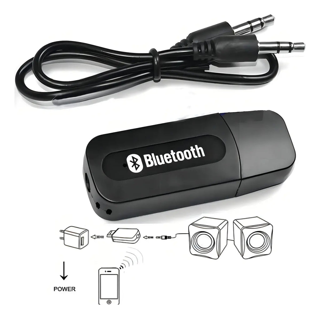 Receptor Bluetooth Auxiliar para AutoRadio y Equipo de Sonido USB 5V (Color Negro) S2159