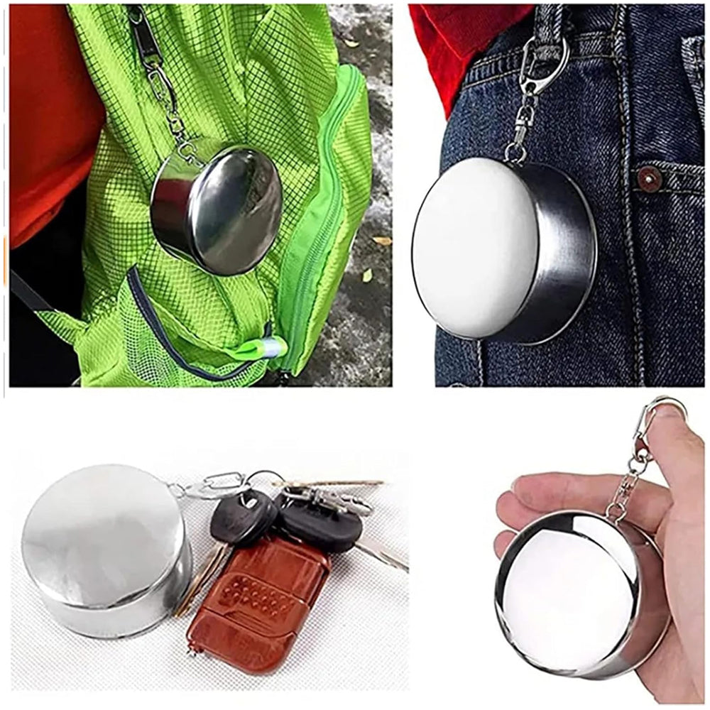 Taza Plegable de Acero Inoxidable Portátil para Camping y Exteriores (8.5 oz) 250ml S2160