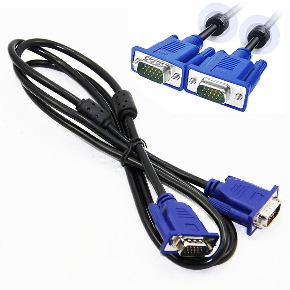 Cable Vga Macho a Vga macho 1.5 Metros 15 Pines doble filtro - Negro S0837