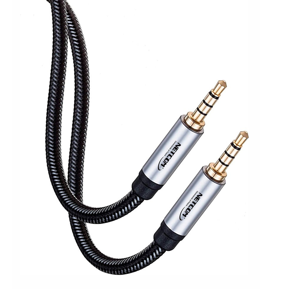 Cable de Audio Plug a Plug 3.5mm TRRS de 1.80 Metros NETCOM S1350