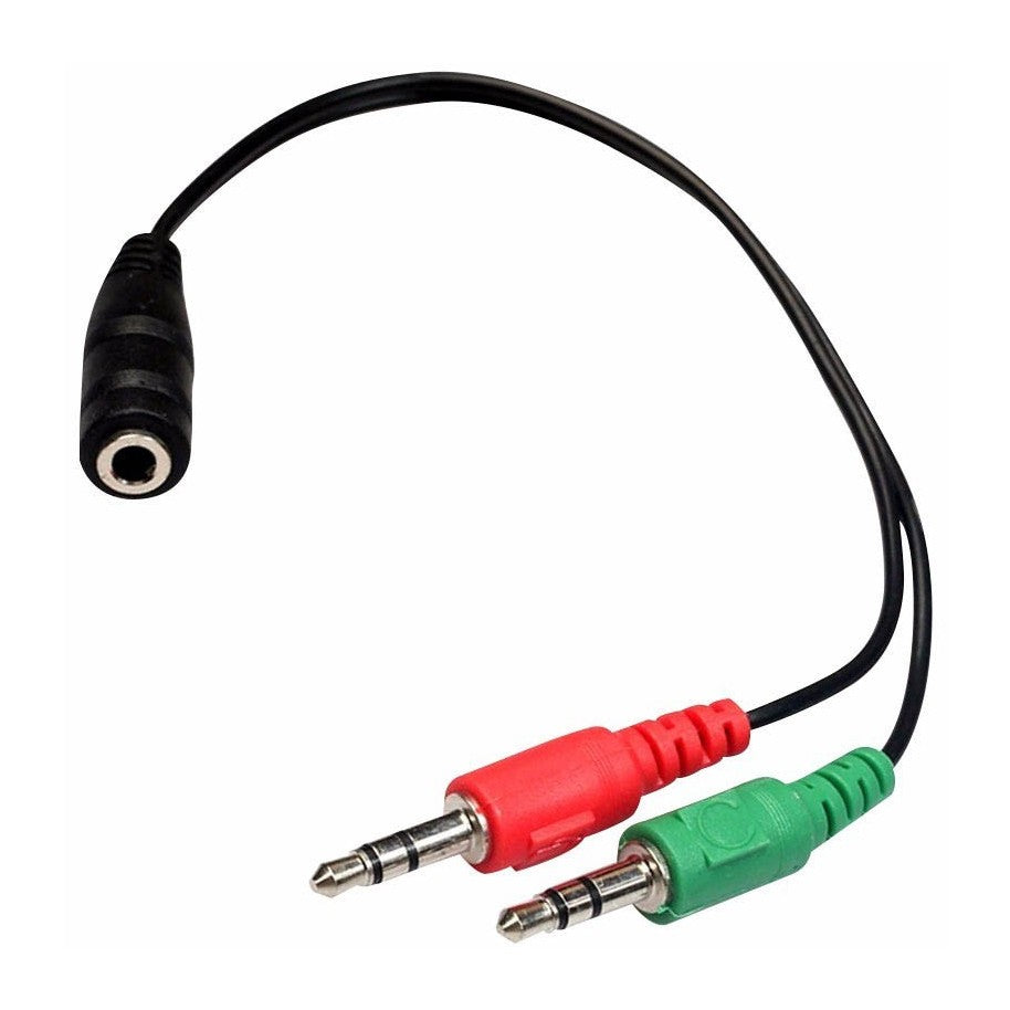 Cable De 2 Jack 3.5mm Estéreo A Plug 3.5mm Trrs - Negro S0236