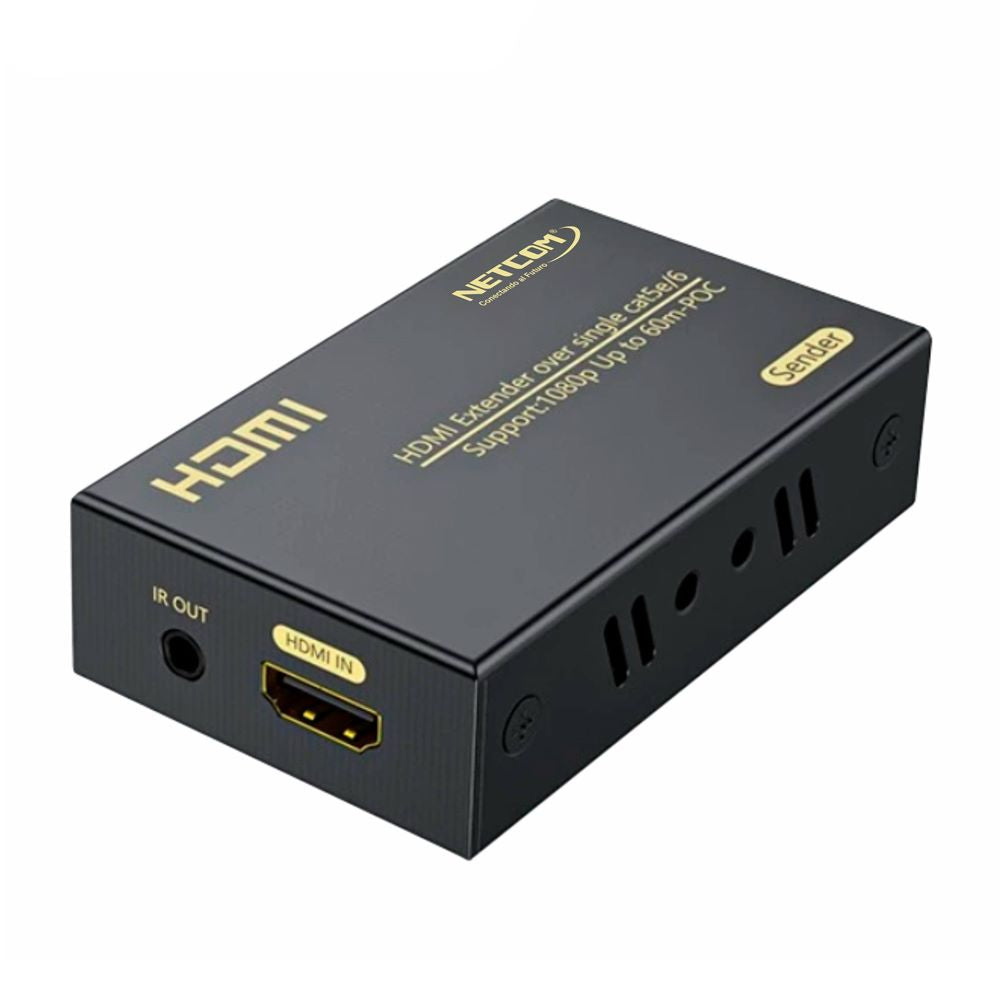 Extensión Extender Hdmi x Rj45 Utp Cat 5 6 7 Hasta 60 Metros NETCOM S1342