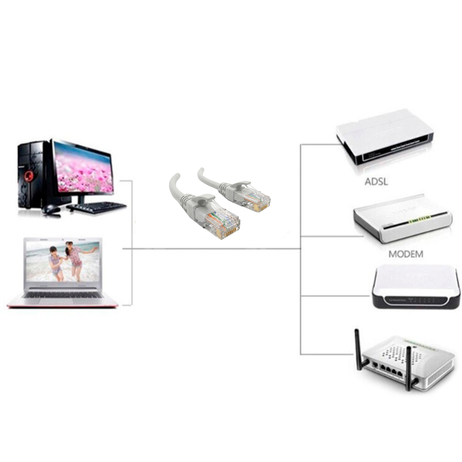 Cable de Red Ethernet RJ45 Cat6e de Alta Velocidad Gris (10 Metros) s2092