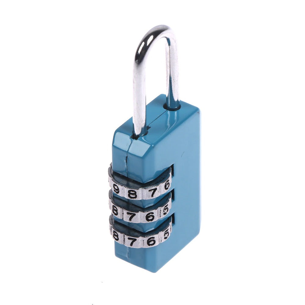 Candado de Seguridad de 3 Dígitos para Mochilas y Maletas Azul S1114-1