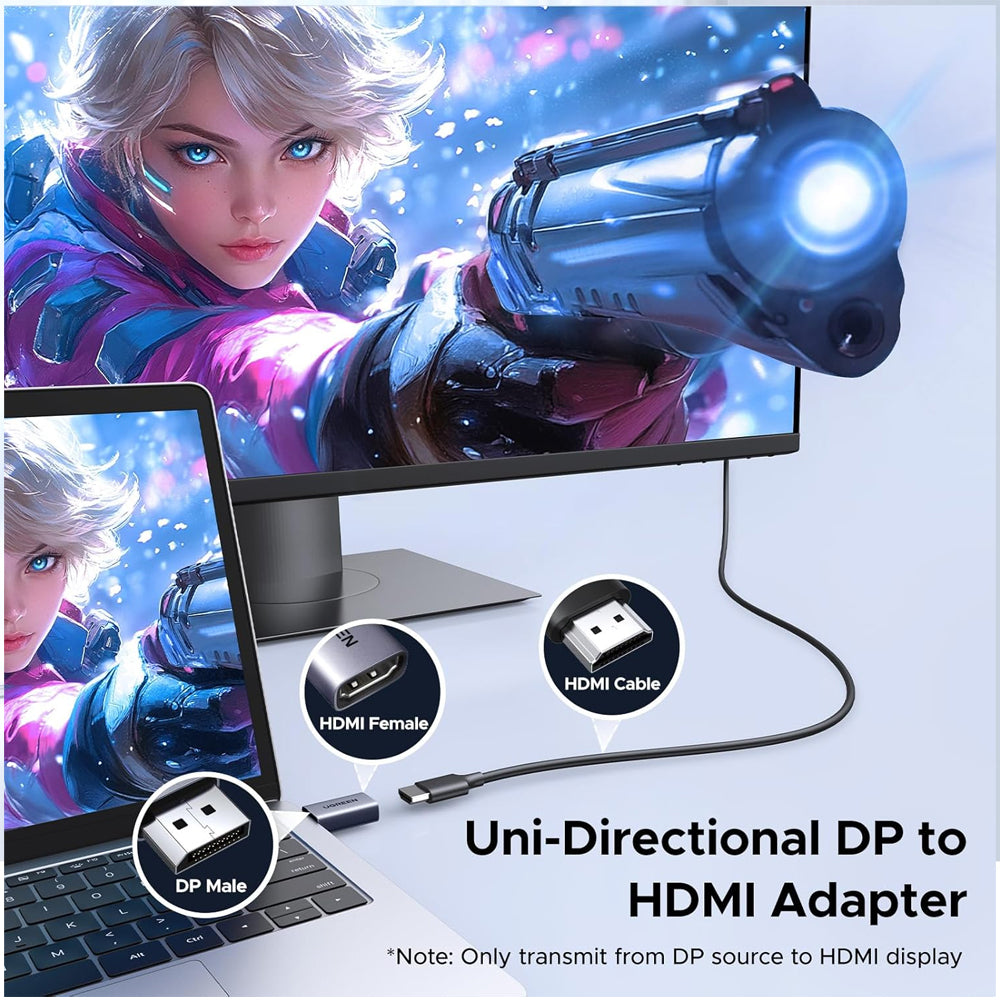 Pack 2 adaptador convertidor Displayport a HDMI 4k 30hz UGREEN unidireccional S2012